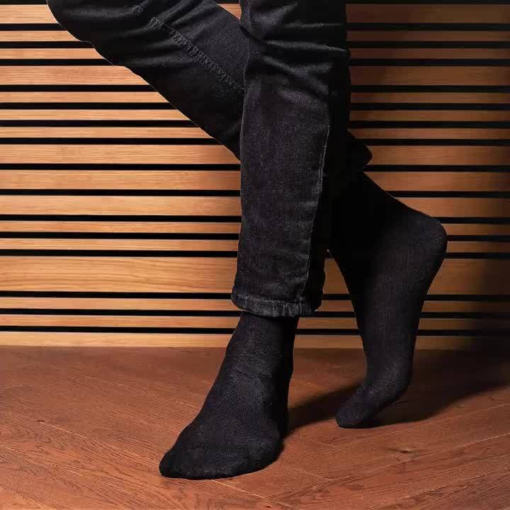 20 Paar Heren Grote Maat Zakelijke Casual Sokken - 9-12, Effen Zwart