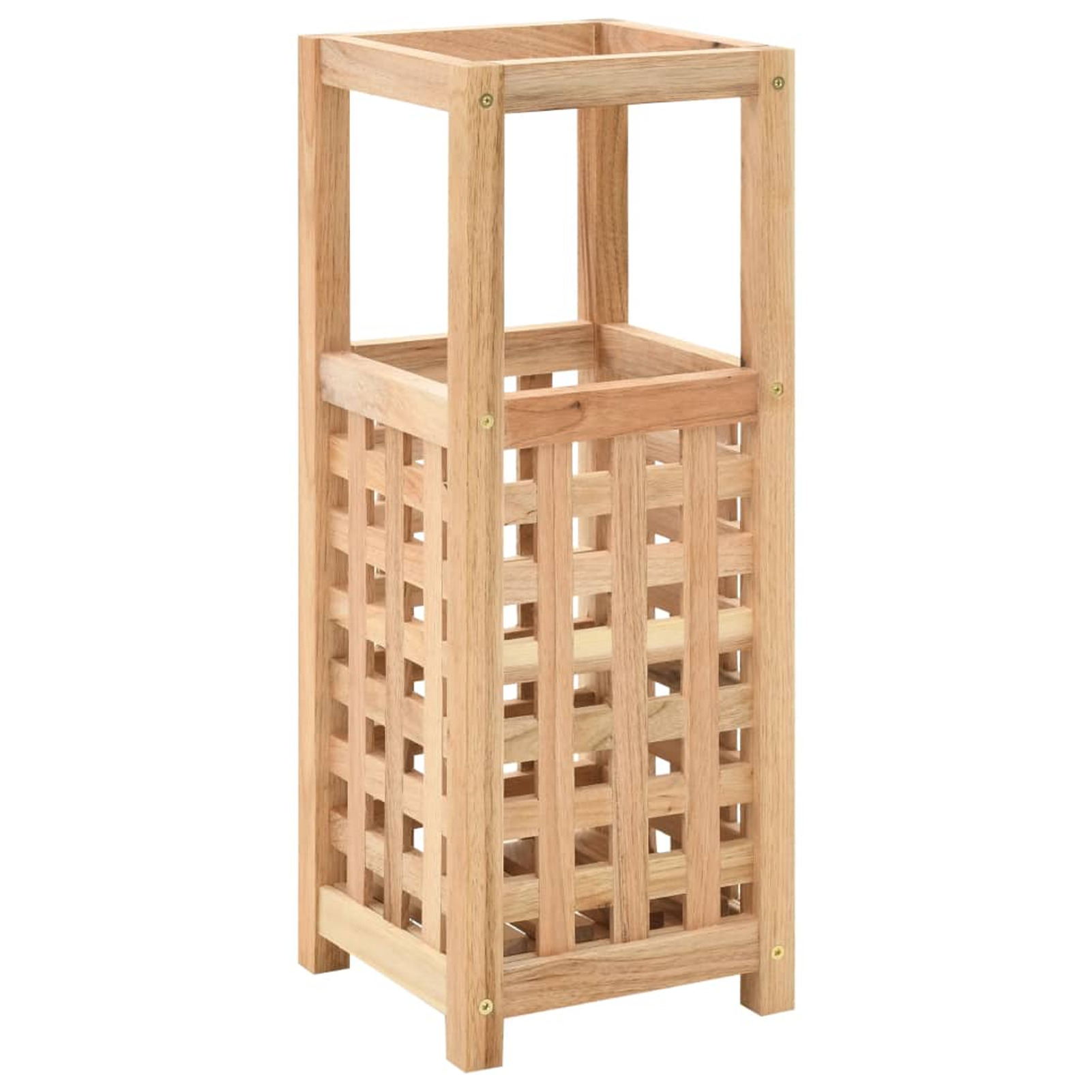 1pc Solid Walnut Wood Umbrella Stand, 18x18x50 Cm, Indoor Entryway Organizer, Stylish Storage Solution