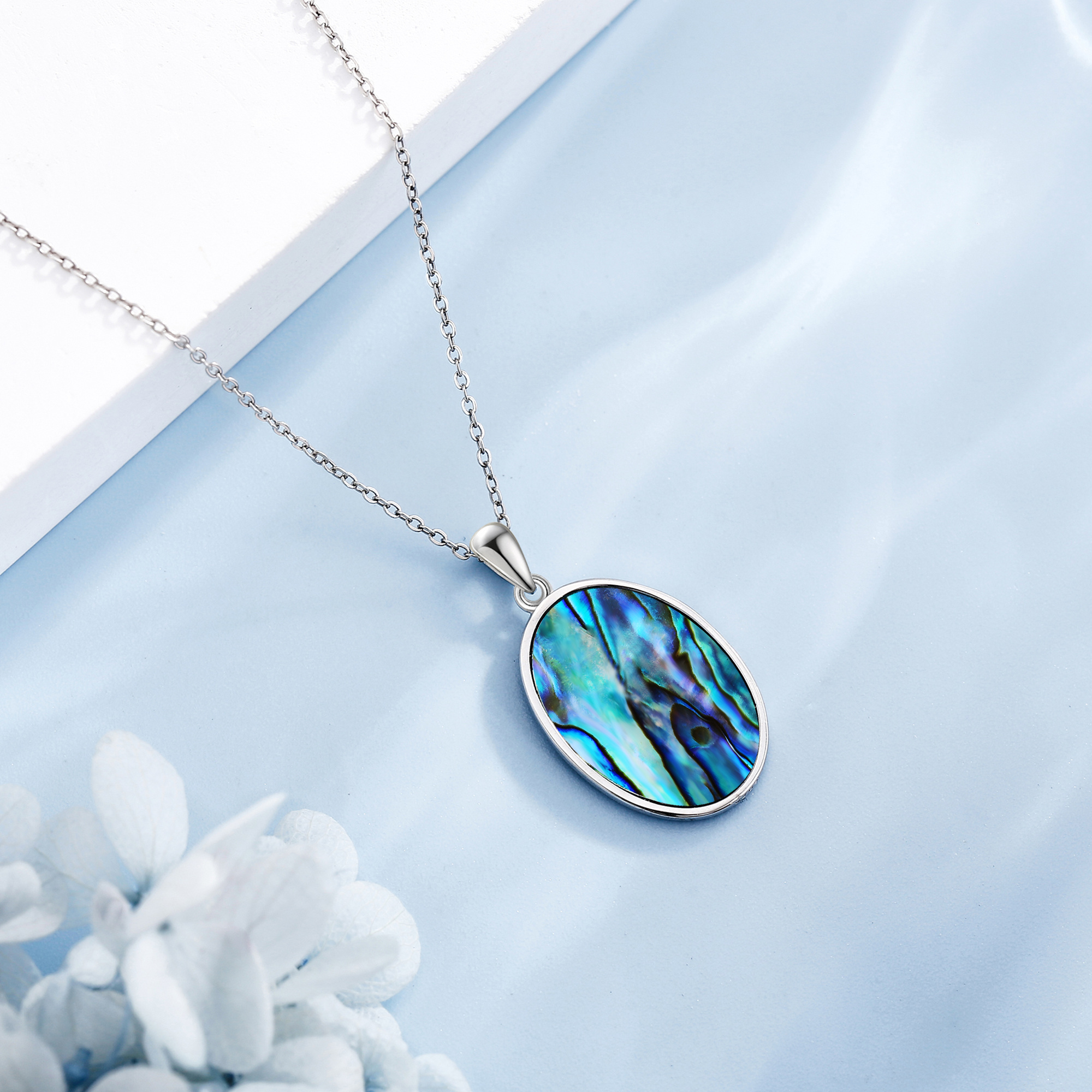 Women's 925 Sterling Silver Kalimba Necklace with Abalone Shell