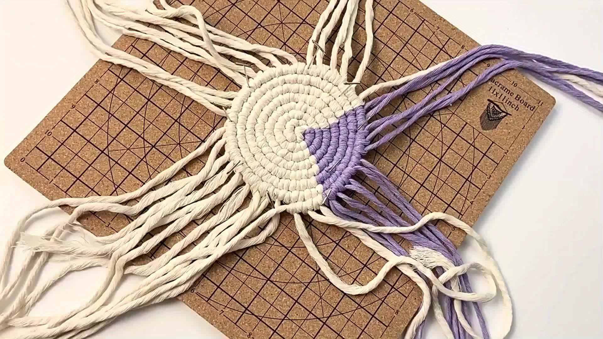 Macrame Board and Pins,16×16 in Macrame Project Board, Double-Sided Grids  Handmade Braiding Board with Instructions for Braiding Bracelet Creating