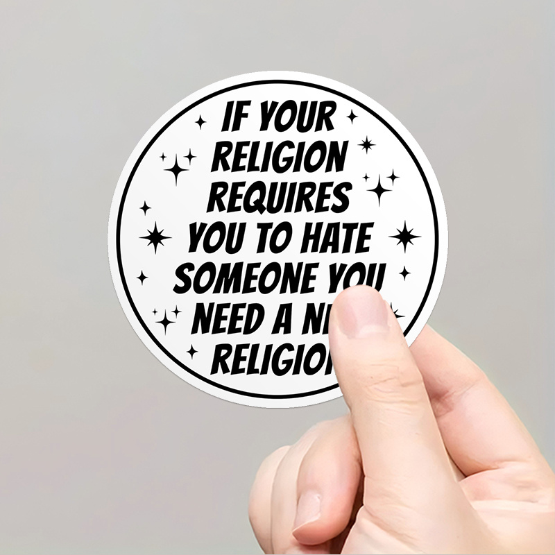 2d Flat - 1pc Retro Wall Decoration | If Your Religion Requires You To Hate You Need A New Religion (text) | Perfect For , Kitchen, Dining Room, Bar, Cafe, Garage Decor | Metal Sign Vintage Wall Art