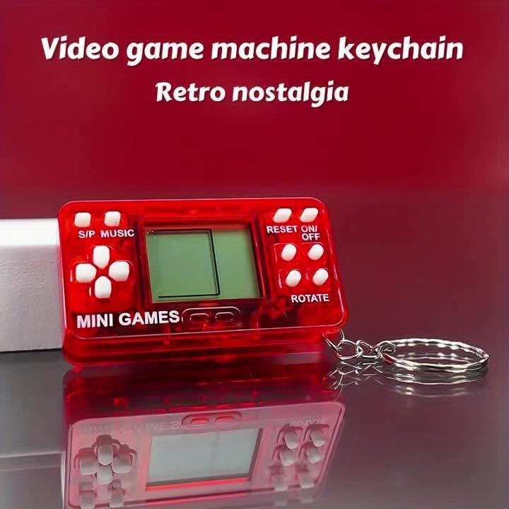 1個 レトロビデオゲームキーホルダー 携帯ゲーム機キーホルダー ストイ