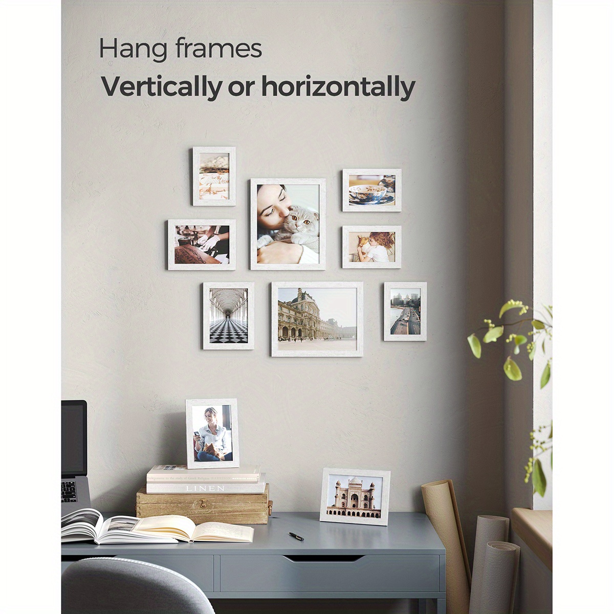 TEMU Songmics Collage Picture Frames, Collage Frames, Set Of 10 Photo Frames, Clear Glass Front, White