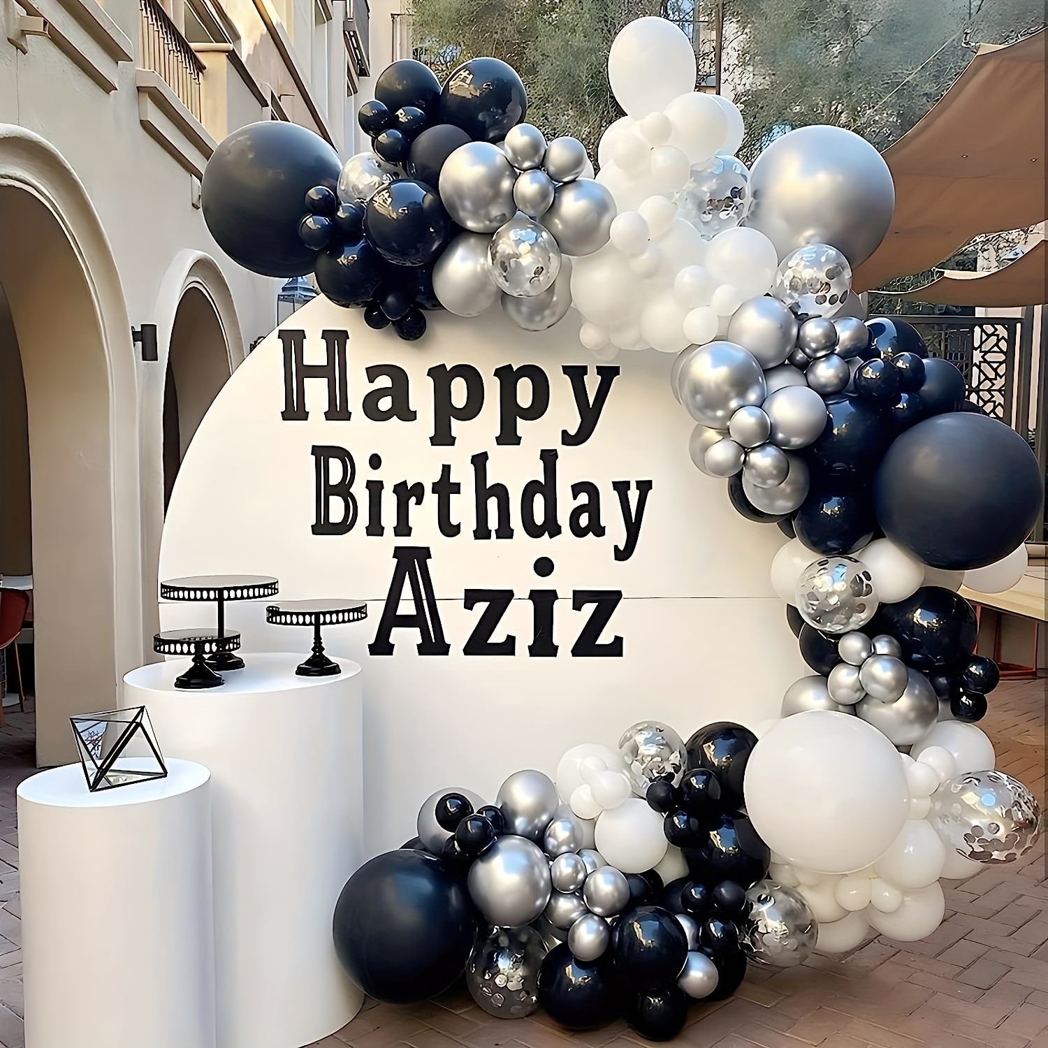 187 globos azules para fiesta de cumpleaños, suministros de fiesta temática  de feliz cumpleaños, globos de decoración que incluyen globos de estrella