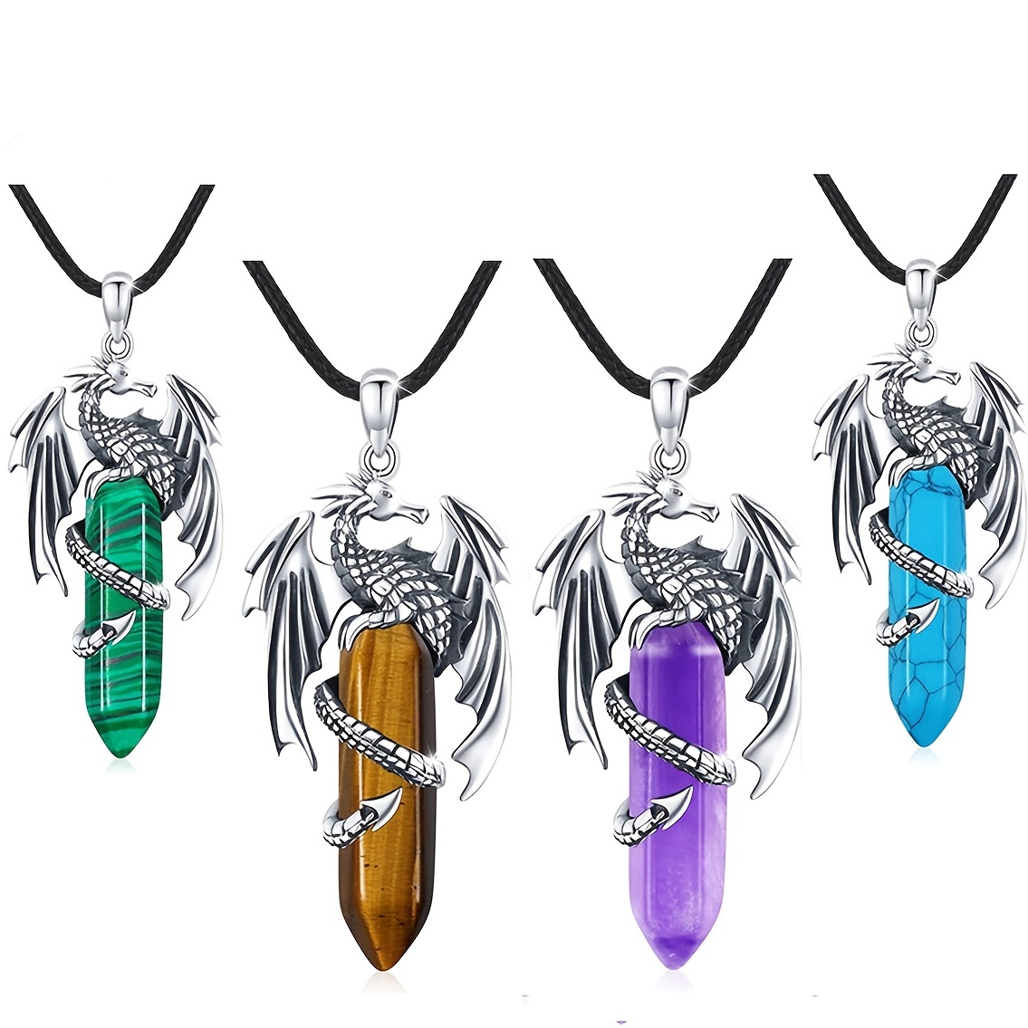 Natural Stone Crystal Bullet Dragon Bag Amethyst Jewelry - Temu