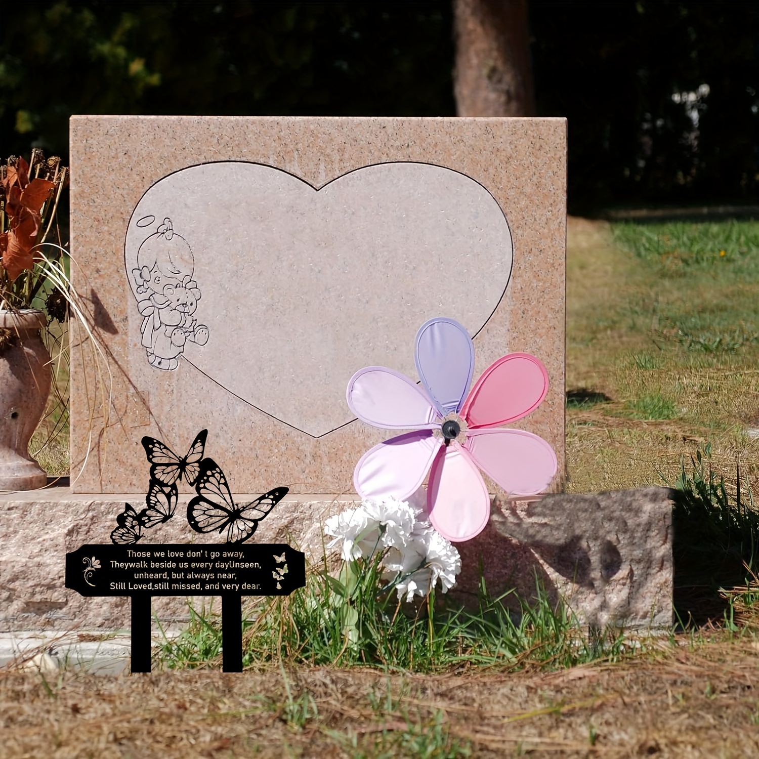 1pc Mémorial Jardin Piquet Cœur Avec Ailes Sympathie Cadeau - Temu Belgium