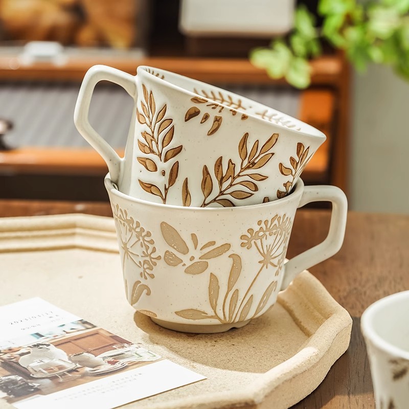 Set Of 6 Multi Pastel Mugs 150ml Stoneware Hot Drink Coffee Tea