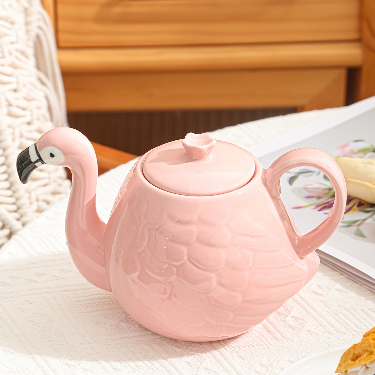 Flamingo Teapot Heatproof Coffee Mugs Tea Kettle for Restaurant