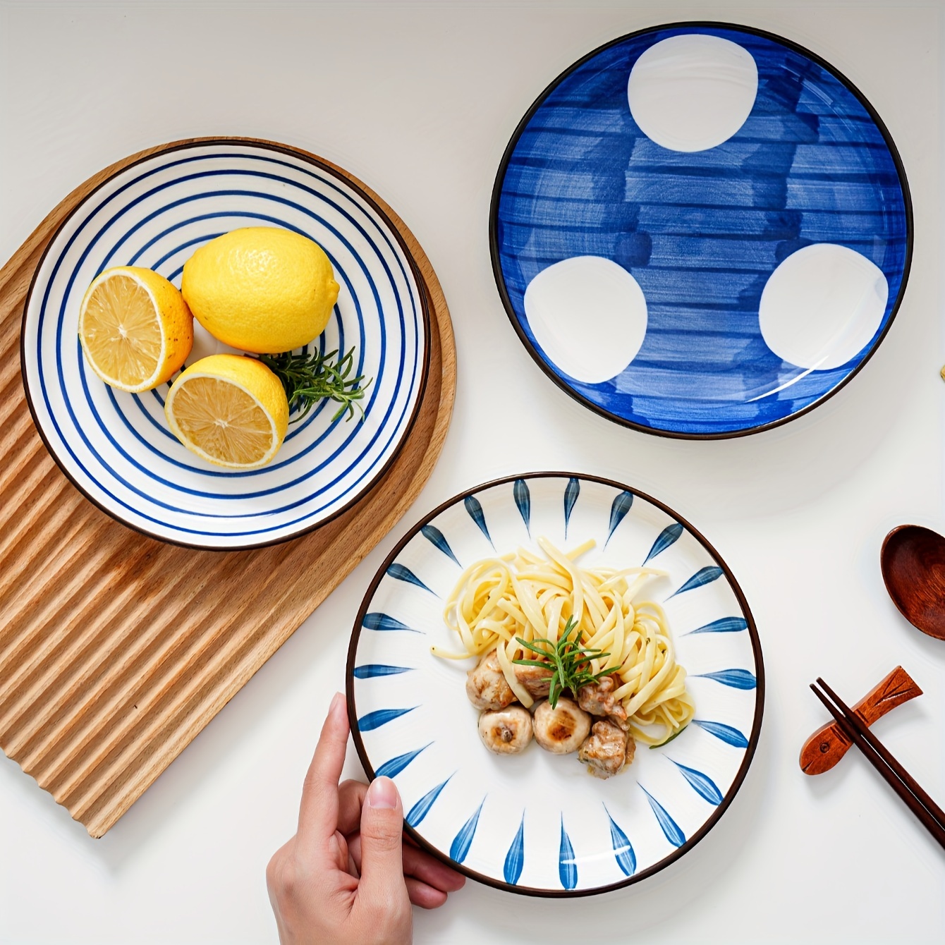 Ceramic Wide Round Plate Pasta Italian Bowl Hot Dish Meal - Temu