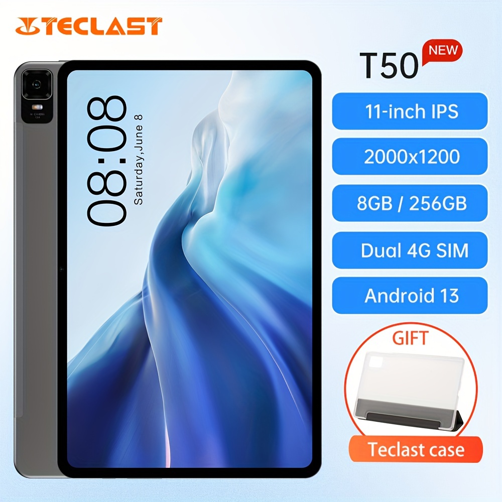 Teclast T50 Tablet PC 11 Inch 2K TDDI Fully Laminated T616 8-Core 8+8GB RAM  256GB ROM With 1TB Expand, LTE Support Dual SIM Android 13 Tablet 7500mAh  Battery 18W PD Fast Charging Google GMS Certified