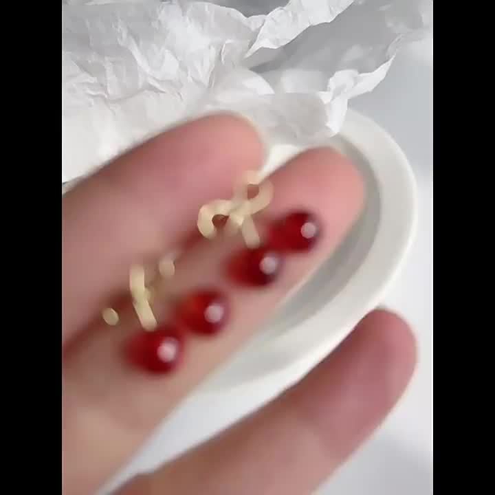 Cherry Wine Red Ear Studs for Women — Fresh Fruit Theme
