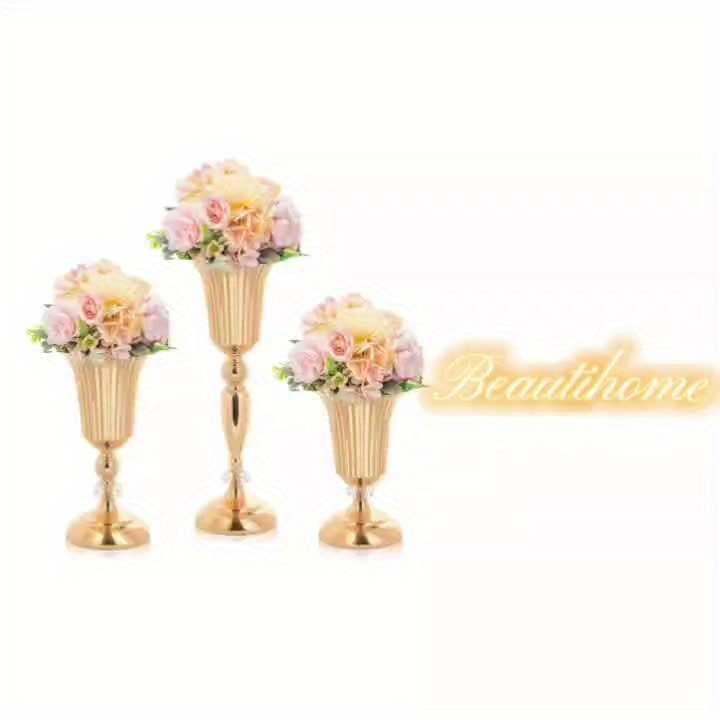 Vase Métal élégant Pour Fleurs Fraîches Ou Séchées - Décor Centre De Table, Mariage, Maison - Dimensions 12.5x12.5x20 Cm - 3