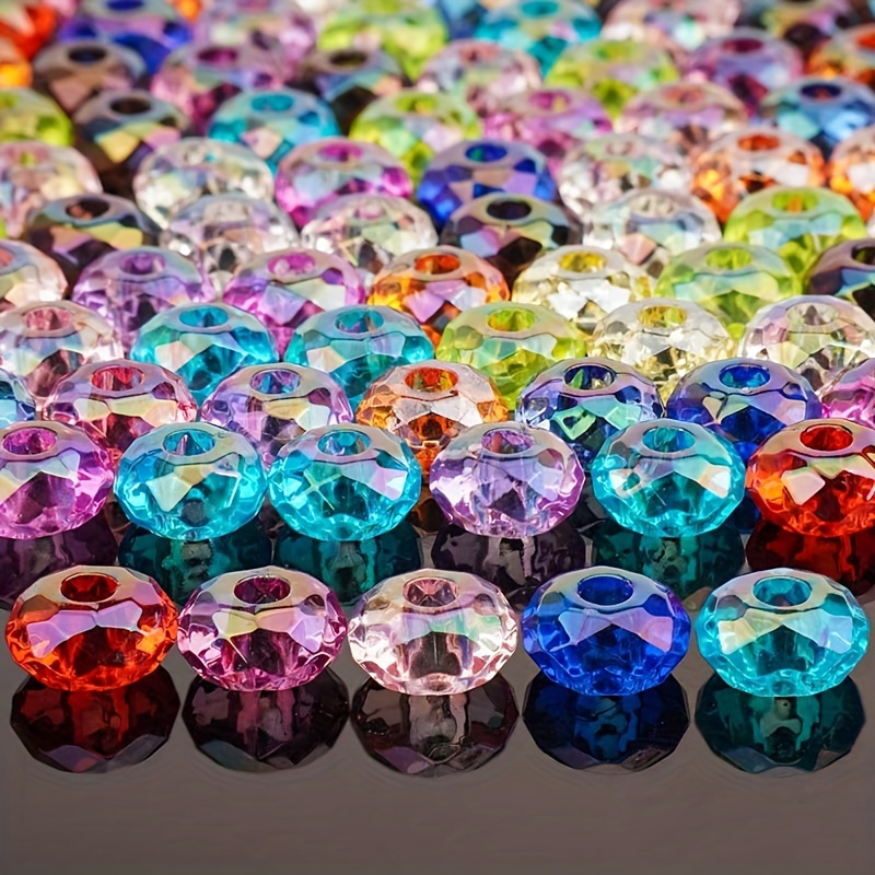 Flat Round Spacer Beads Imitation Crystal Rhinestone Beads - Temu