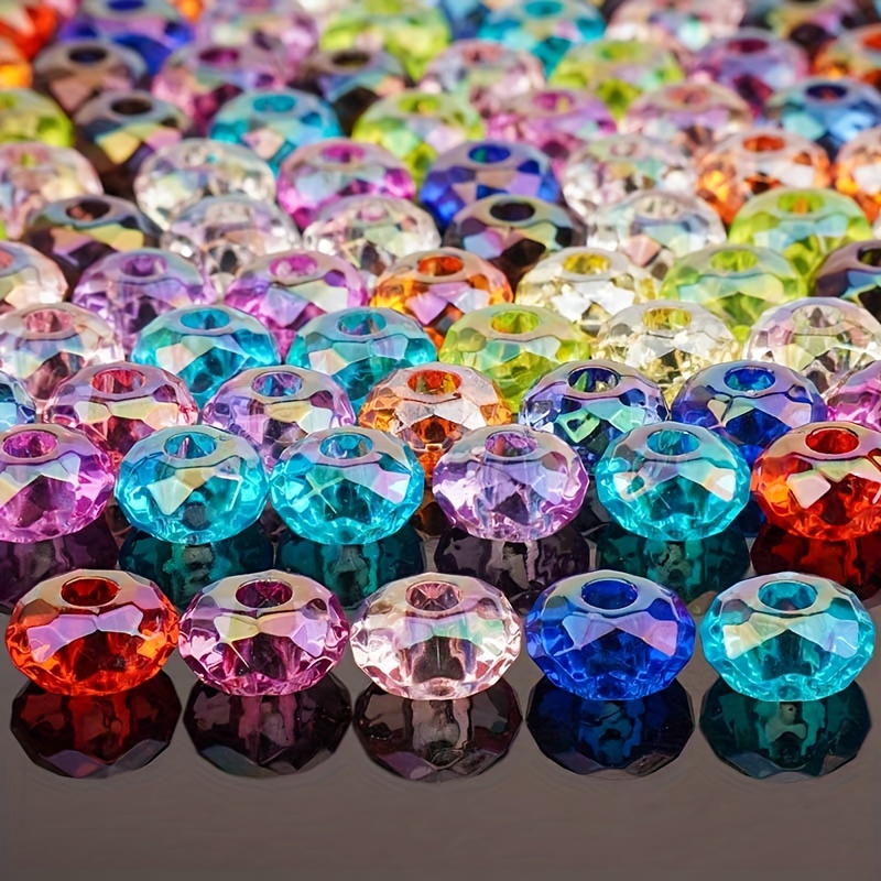 Acrylic Five Leaf Flower Beads Faceted Charms Mixed Color 14mm/20mm –  VeryCharms