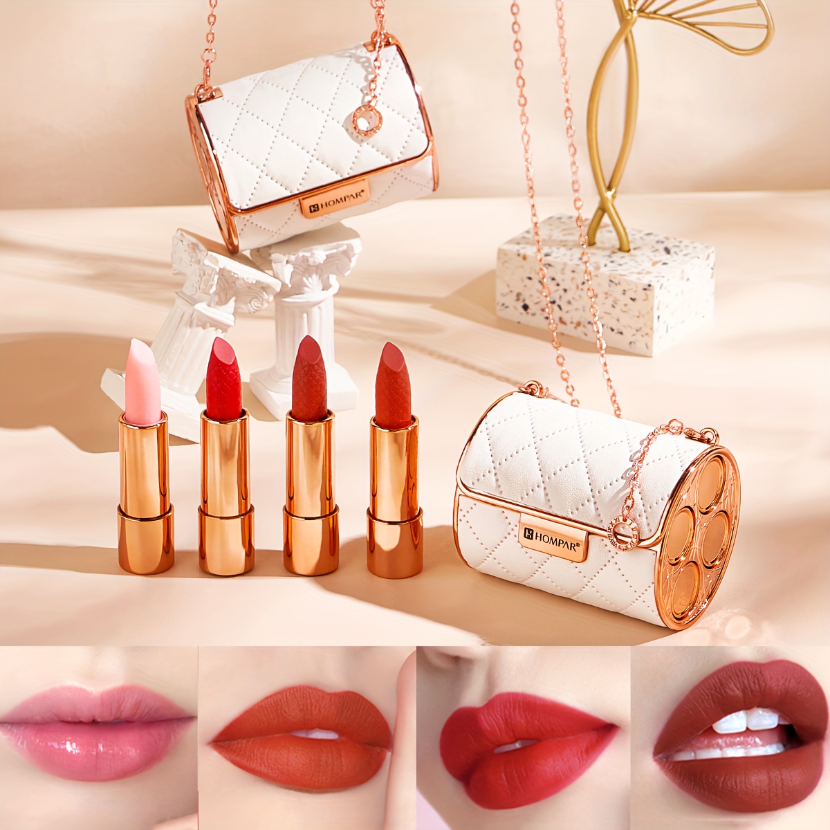 Leather Pendant Women's Purses, Lipstick Design Purse