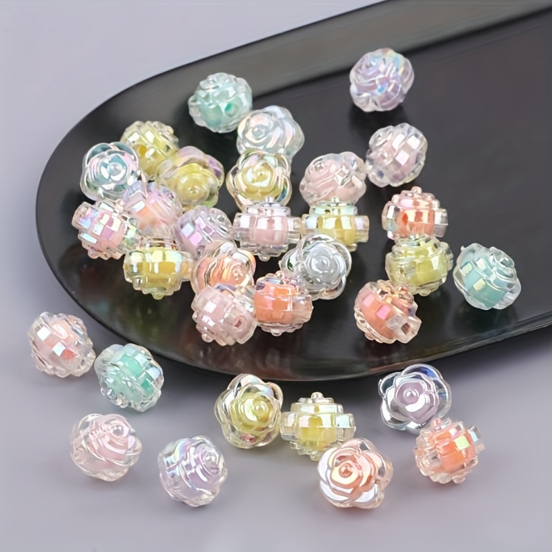  10pcs 16mm Resin Rose Flower Beads Rose Charms Loose Carved  Prayer Beads Drilled Spacer Beads Random Mixed Colors for Buddha Mala  Jewelry Making Necklace Bracelet Supplies