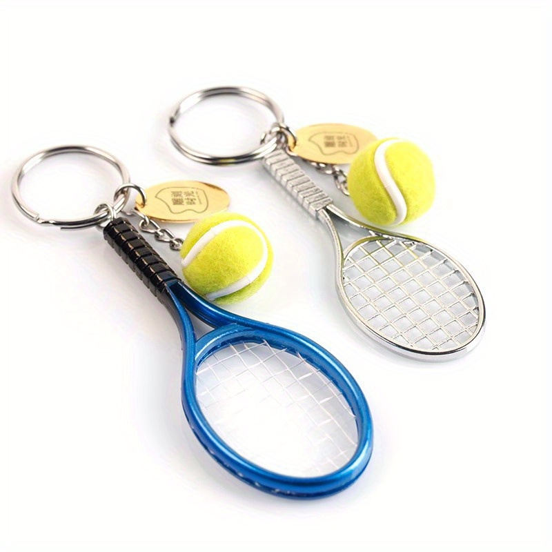 Mini palla da tennis racchetta ciondolo unisex sport auto