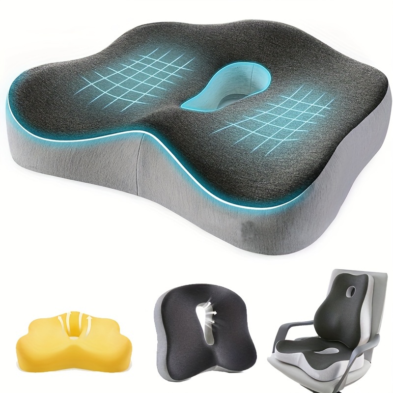 Memory-Schaum-Sitzkissen, orthopädisches Steißbein-Sitzkissen zur  Steißbein-Schmerzlinderung, Memory-Schaum, Autositz, Bürostuhl oder  Rollstuhl (schwarz) –