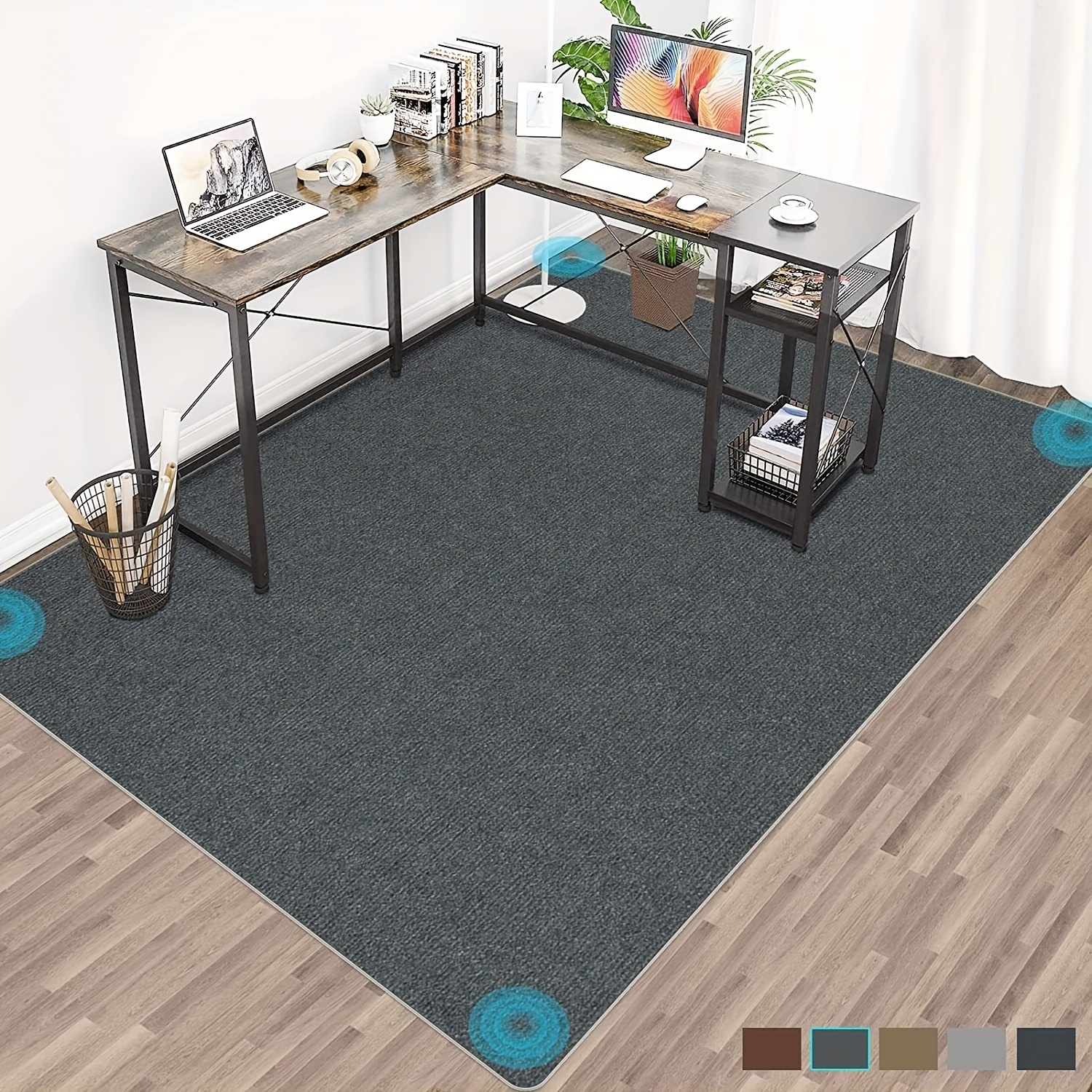 Tapete de escritorio para silla de oficina, tapete protector de silla para  oficina en casa, tapete antideslizante en forma de T para alfombras, parte