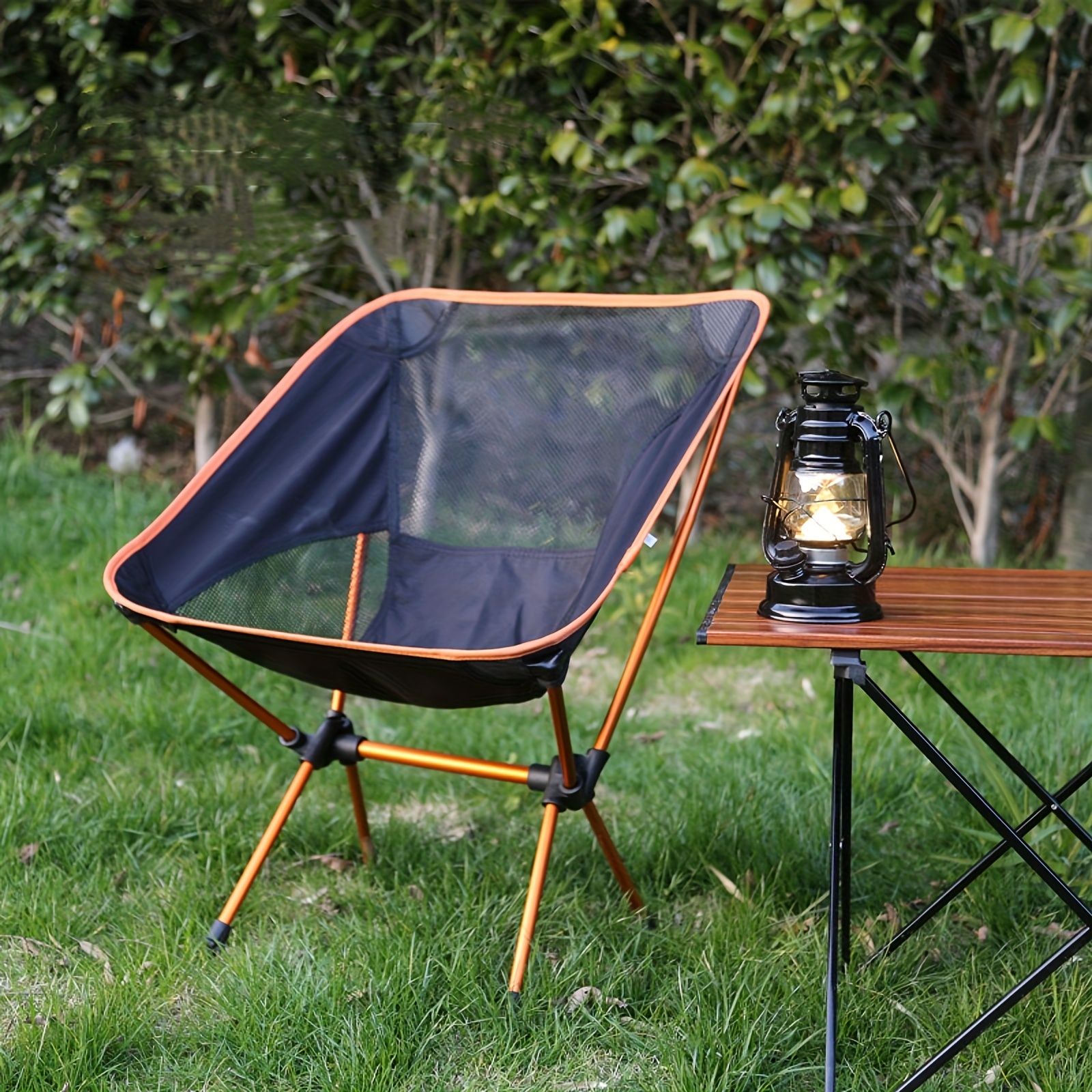 Juego de sillas de mesa de camping grande plegable con seis sillas, mesa de  picnic de aleación de aluminio para acampar al aire libre, almacenamiento