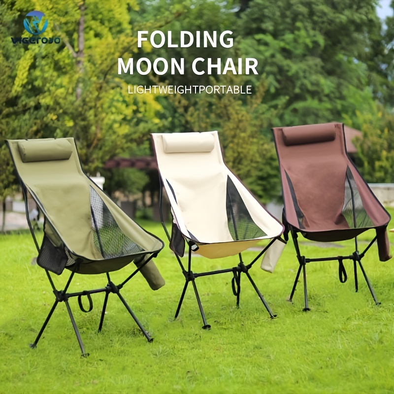1pc Ultralight Portable Folding Moon Chair For Camping Beach