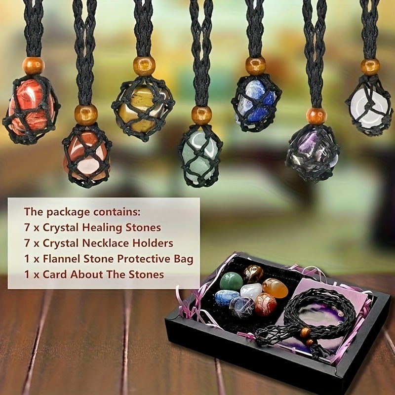 Zabernim 2023 Crystal Stone Holder Necklace, Handmade Crystal Holder  Necklace, Crystal Holder Necklace Cage with 9 Types of Crystals & The, with  Gift