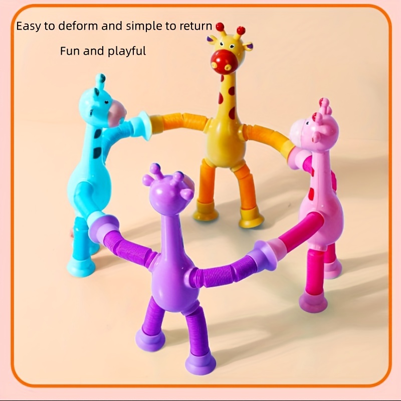 Acheter Luminous Suction Cup Giraffe Toy Stretchable Tube Kawaii Children  Educative Toys Cartoon Educational Learning Stress Relief Toys