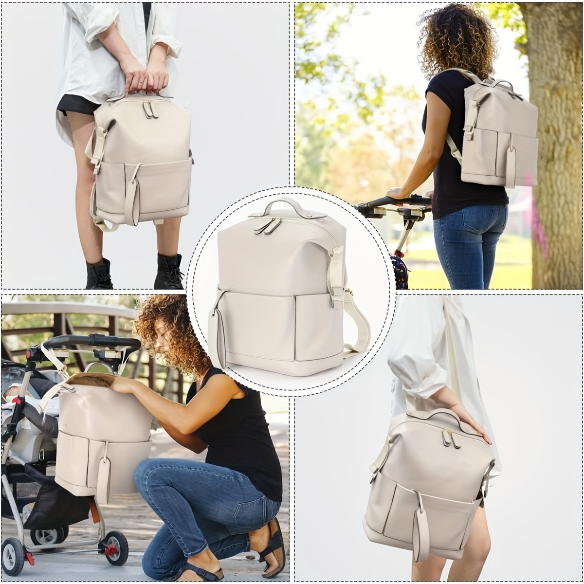 KiddyCare Mochila de pañales + correas de hombro ajustables, mochila de  pañales con gran bolsillo, bolsa de bebé, bolsa de pañales para bebé