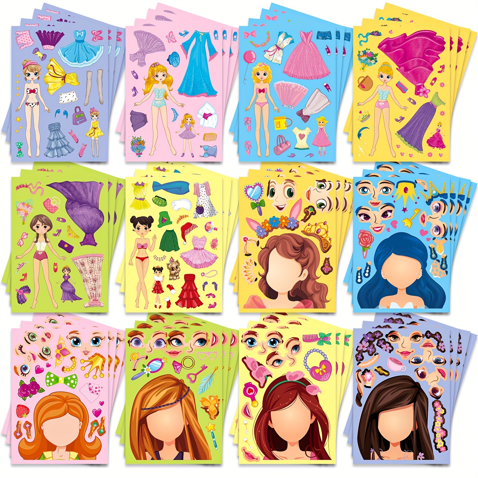 50 pegatinas de dibujos animados de princesa Barbie, accesorios para  patines, pegatinas de vinilo impermeables para monopatín, portátil,  equipaje