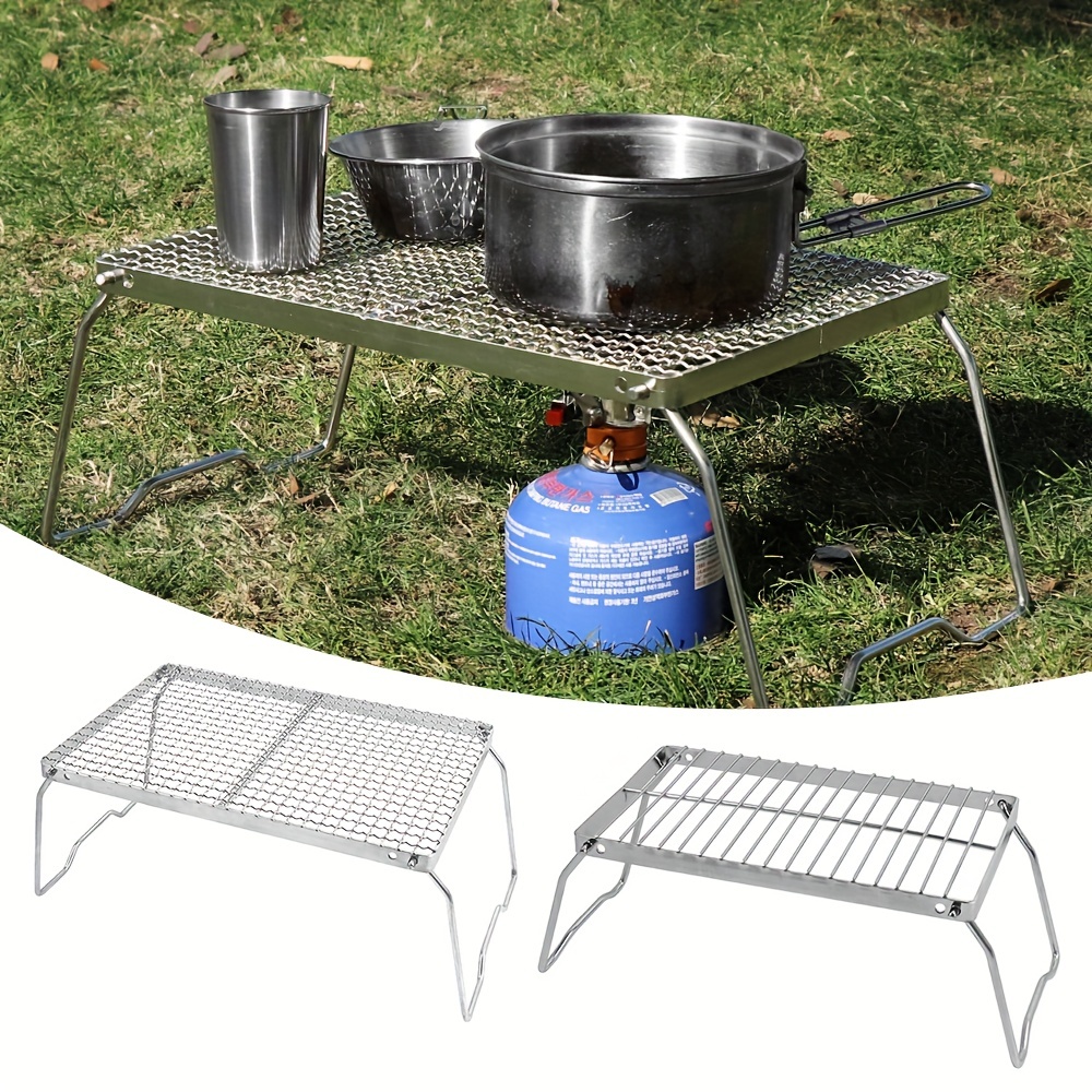 Dropship Outdoor Mini Small Folding Stainless Steel Stove Top Holder BBQ  Grill Set Pot Holder Grill Pan Holder Grill Net to Sell Online at a Lower  Price