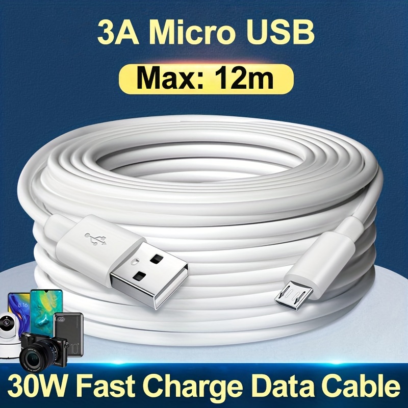 Cable Micro USB 4,5m, Cable de Carga Rápida Micro Largo, Movil Cables  Cargador Micro USB Smartphone Android Compatible con Samsung Galaxy S7 S6,  Huawei, Controlador PS4, Xiaomi, Sony, LG, Kindle, HTC 