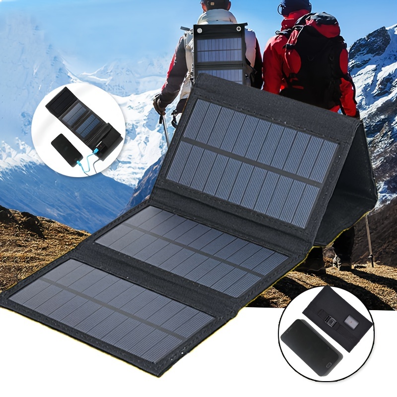 Paneles solares portátiles de 100 W, cargador de panel solar plegable,  células solares de EE. UU. con salidas USB para centrales eléctricas