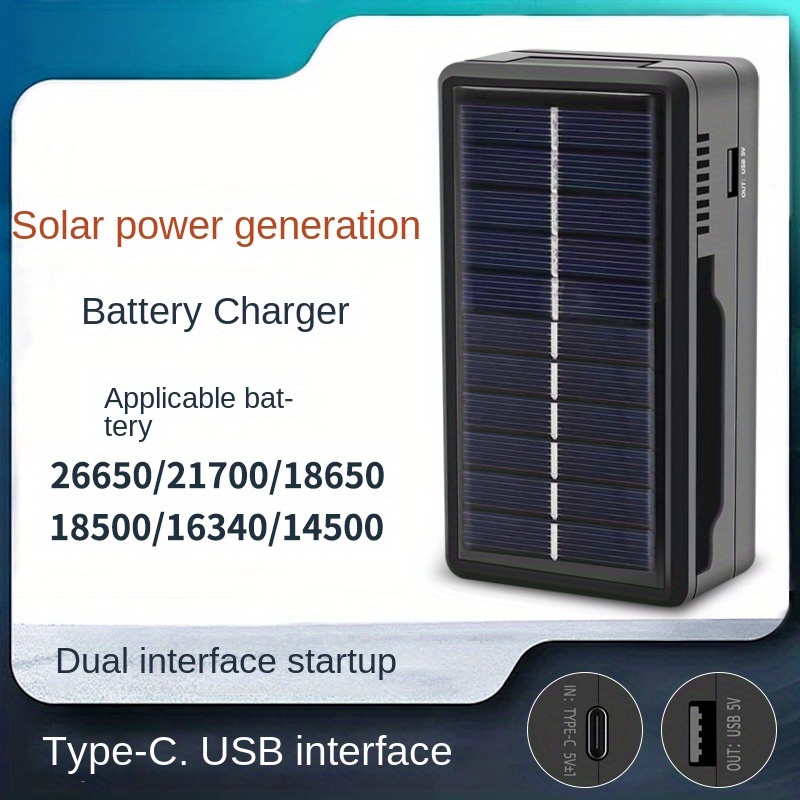  Banco de energía solar de 50000 mAh, cargador solar portátil  compatible con iPhone, tableta, auriculares, batería externa con 9 luces  LED, 4 salidas y 2 puertos de entrada para campamento, senderismo