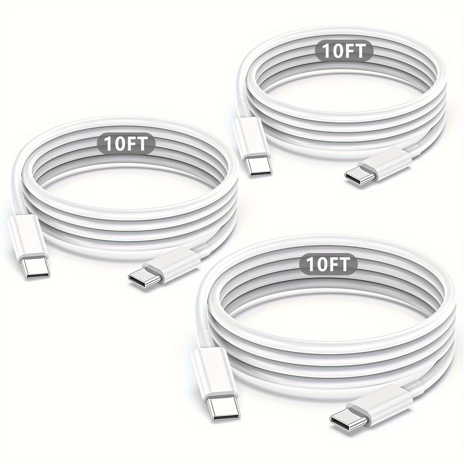  iPhone 15 Charger Cord,USB C to USB C Charging Cable 2Pack 10Ft  Long Type C to C Fast Charger Cord for Apple,for iPhone 15/15 Pro/15 Plus/15  Pro Max,for iPad Air 5/Mini