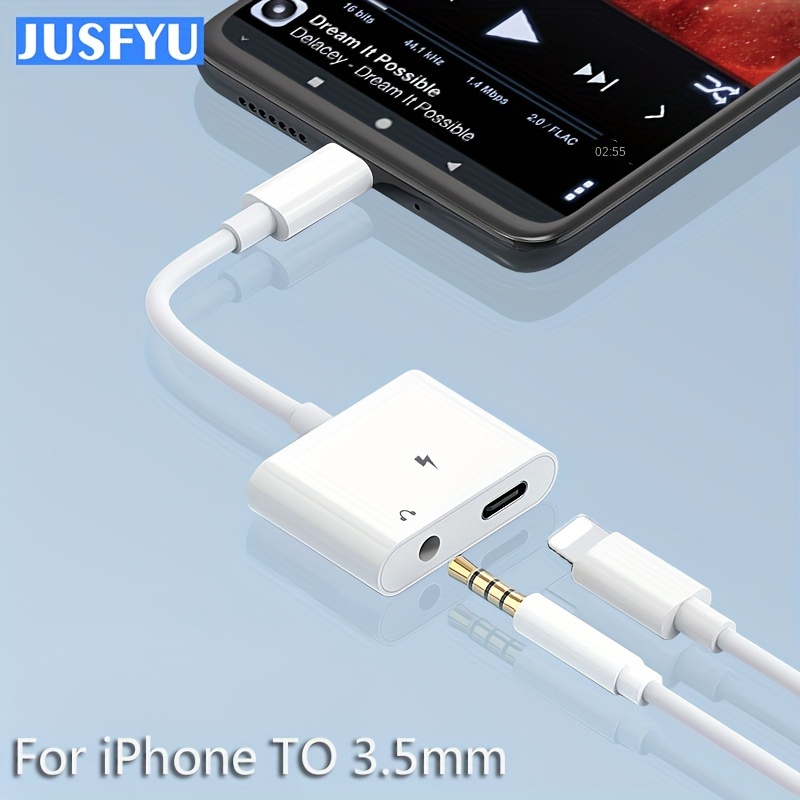 2pcs Adaptador Auriculares Iphone Cargar Convertidor Jack - Temu