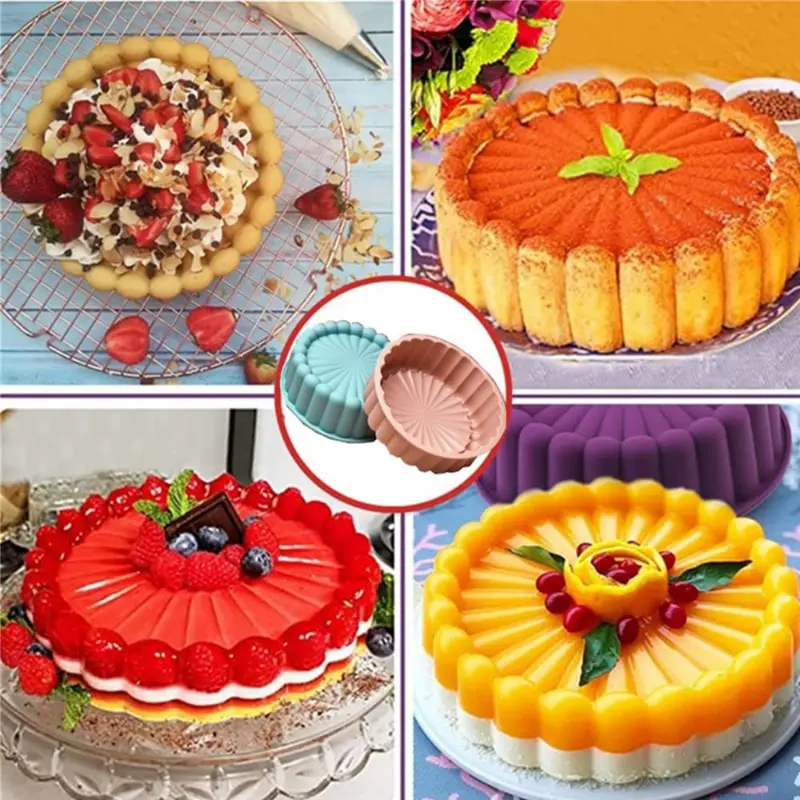 Charlotte Round Cake Pan, Silicone Strawberry Cheesecake Brownie Bread Form  Maker Baking Cake Mold Tray Pie Flan Bread Pan, Baking Tools, Kitchen  Gadgets, Kitchen Accessories, Home Kitchen Items - Temu