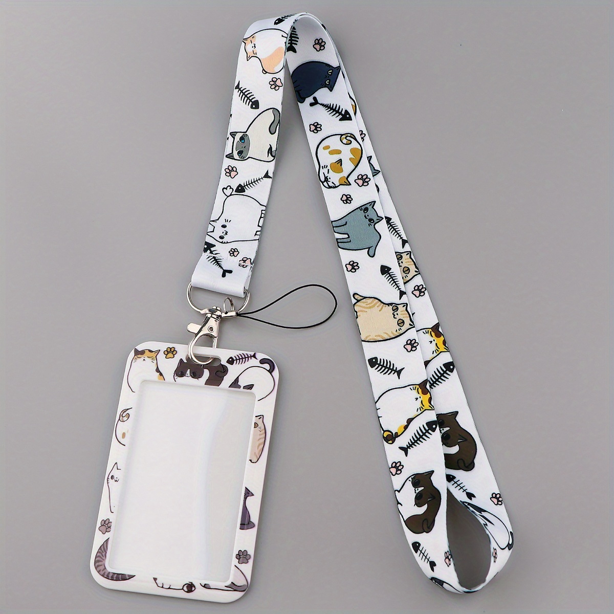 Fashionable Cat & Dog Print Neck Strap Lanyard With Keychain Wallet & Id  Card Holder - Temu