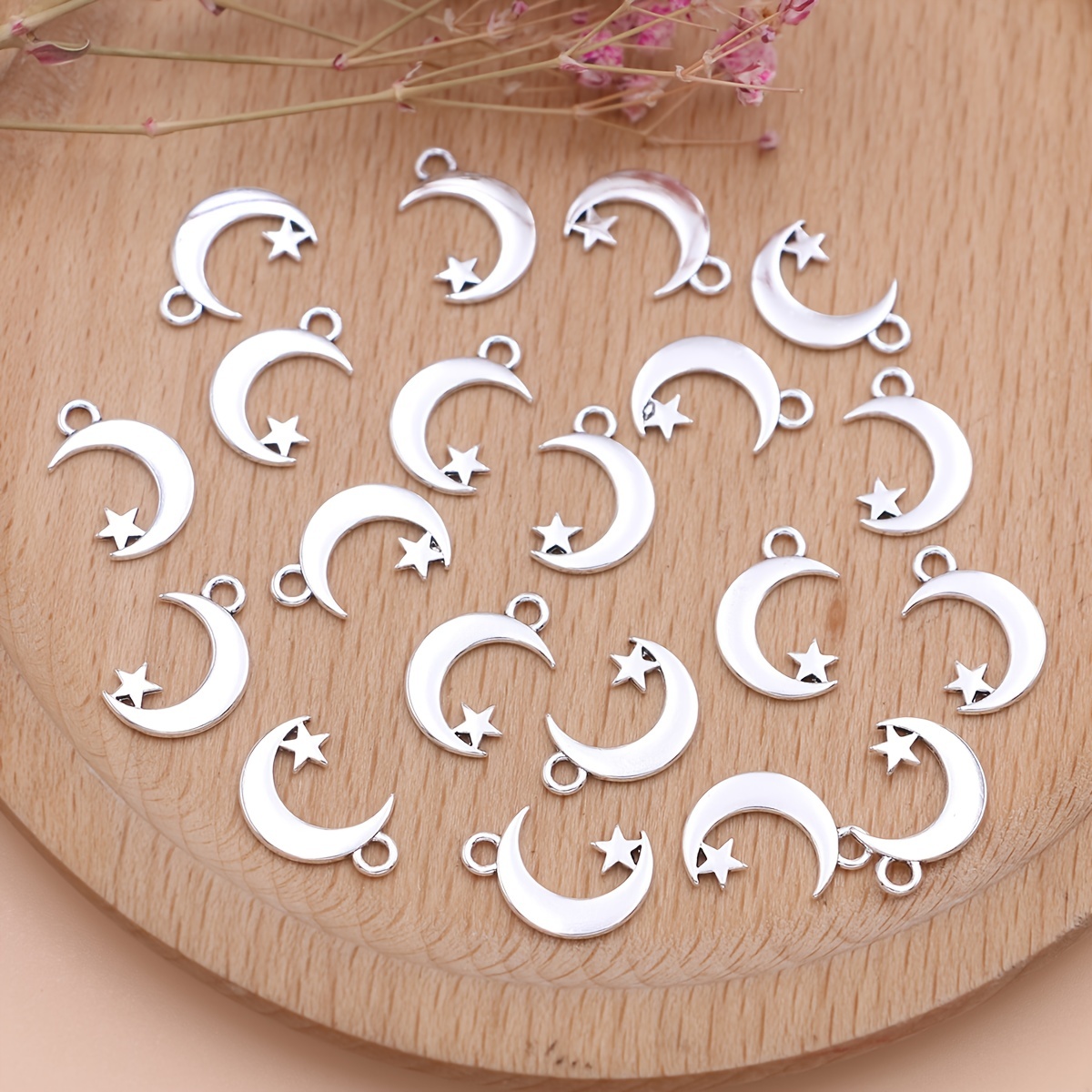 24PCS Mix Alloy Enamel Moon Star Charms For Jewelry Making Handmade  Earrings Necklace Bracelet Pendant DIY Finding Accessories