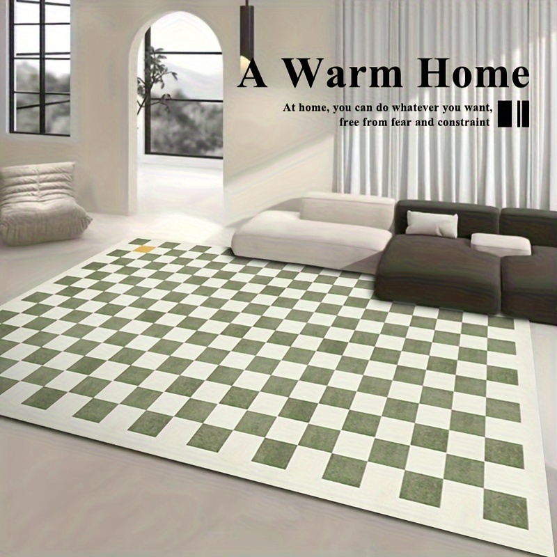 Black White Plaid Letter Pattern Area Rug, Household Bathroom Kitchen Floor  Mat, Creative Non-slip Water-absorbent Decor Carpet - Temu