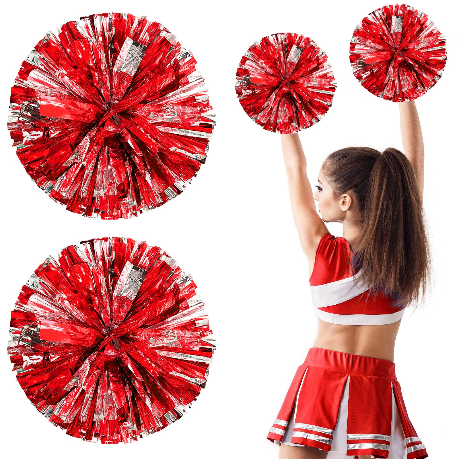 Red Pom Poms Christmas Faux Fur Pompom Ball Acrylic Large Red Pompoms  Crafts Holiday Pom Balls Fluffy Plush Pompom for DIY Christmas Costume  Supplies