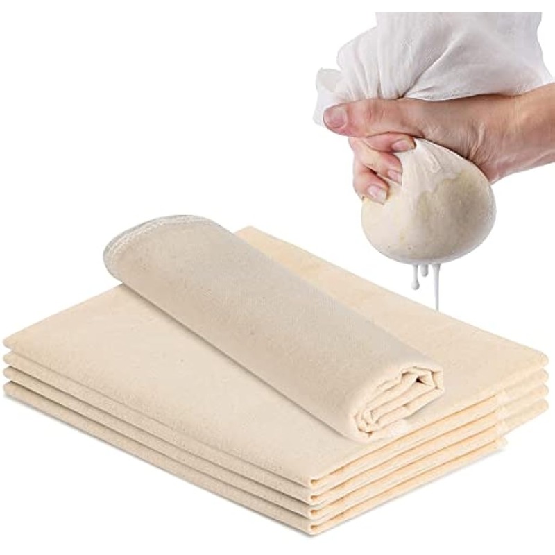 Muslin Cloths for Cooking, 50X50cm, Grade Hemmed Cheese Cloths for Straining,  Unbleached Pure Cotton Cheese Cloth 12 Pcs