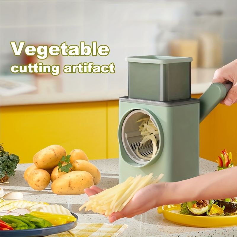 VEKAYA Rotary Cheese Grater and Shredder, 5 in 1 Manual Round Mandoline  Slicer, Cheese Graters for Kitchen, Cheese Shredders, Grinder and Julienne  for Vegetables,Cheese and Nuts (dark green) by VEKAYA - Shop