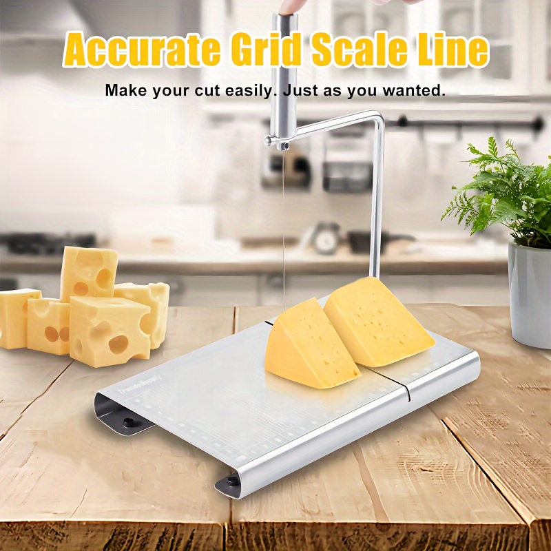 Cortador de queso y cortador de queso, cortador de queso con alambre para  bloque de queso, tabla de cortar queso con 5 cables de repuesto, escala