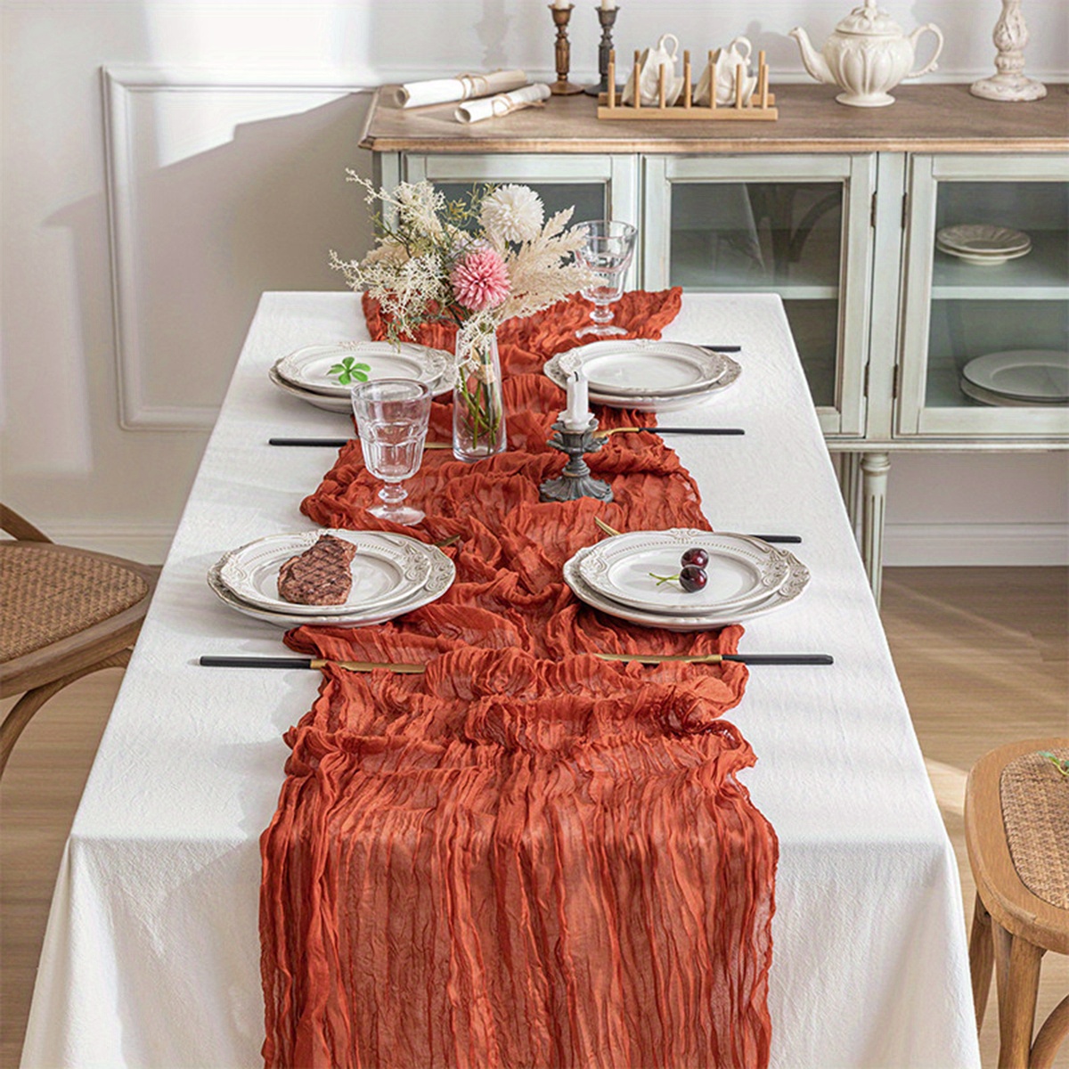 1 Pieza Mantel Banquete Mesa Larga Organza Mantel Tul - Temu