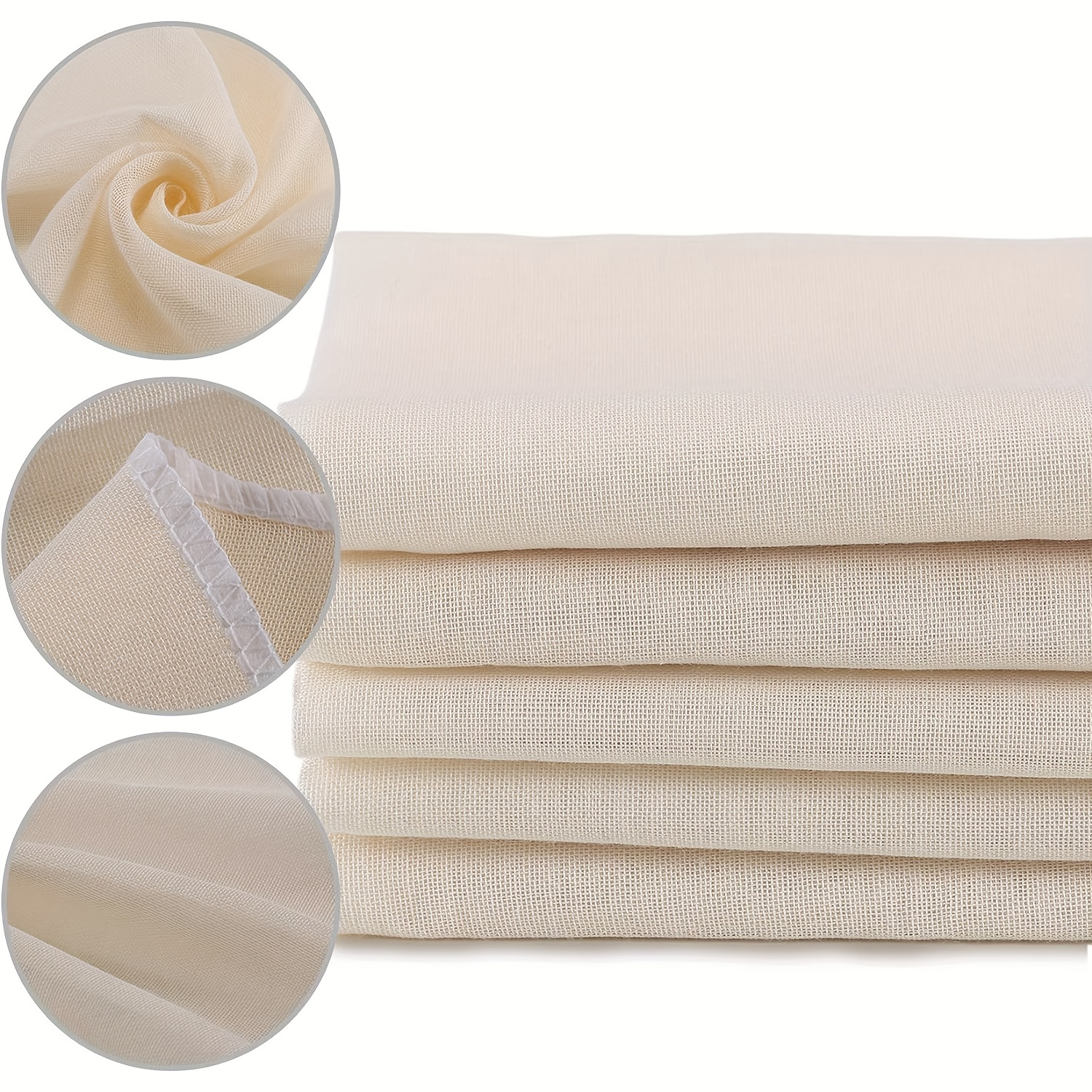 Olicity Cheesecloth, Grade 90, 20x20Inch, Double-Layer 100% Unbleached Pure  Cotton Muslin Cloth for Straining, Reusable Hemmed Cheese Cloths Filter