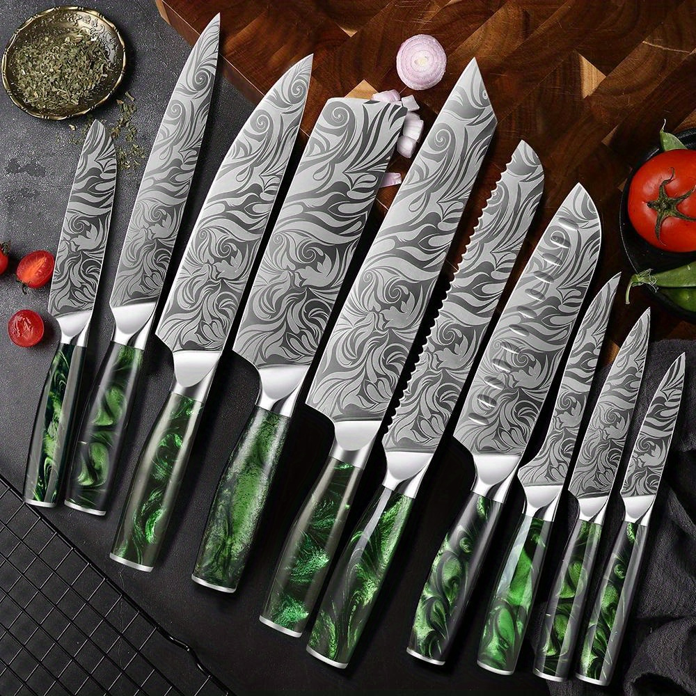 QEES Rollo de cuchillos, bolsa de cuchillos resistente, estuche de cuchillo  de lona encerada con 4 ranuras para cuchillos y herramientas de cocina