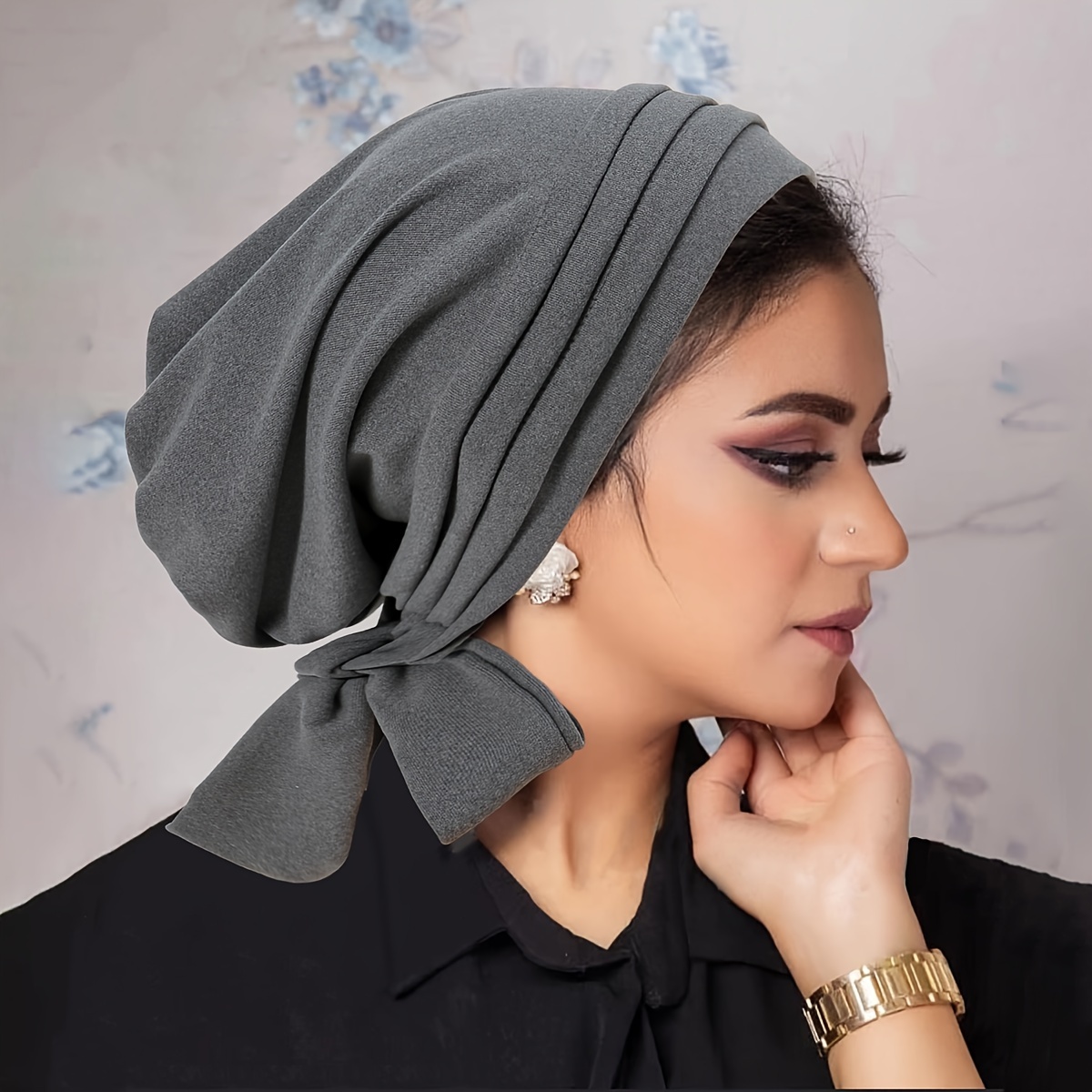 Minimalist Monochrome Undercap Thin Breathable Stretchy Turban Hat Stylish  Non-slip Inner Hijab Cap