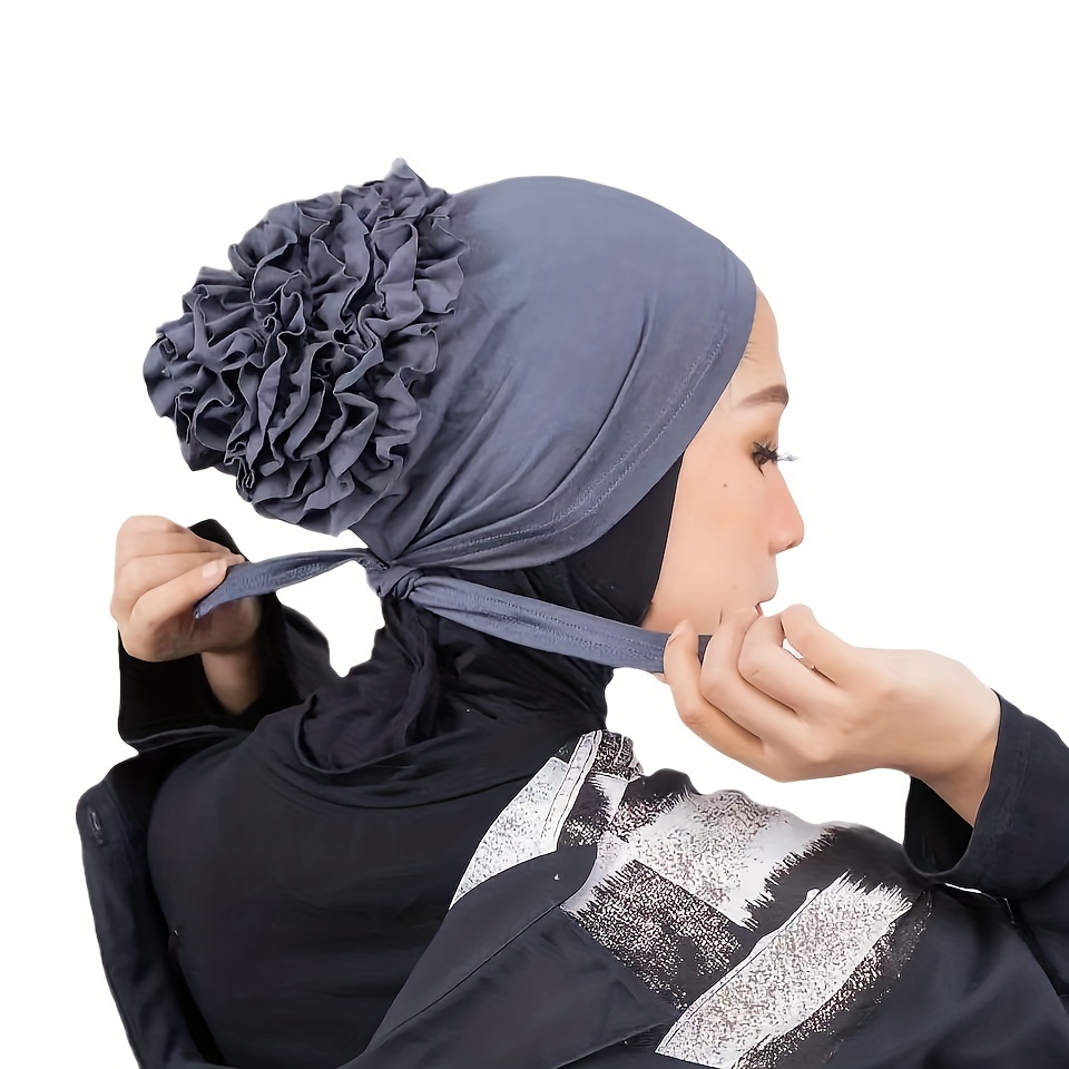 Minimalist Monochrome Undercap Thin Breathable Stretchy Turban, Head Scarf Hat Stylish Non-Slip Inner Hijab Temu