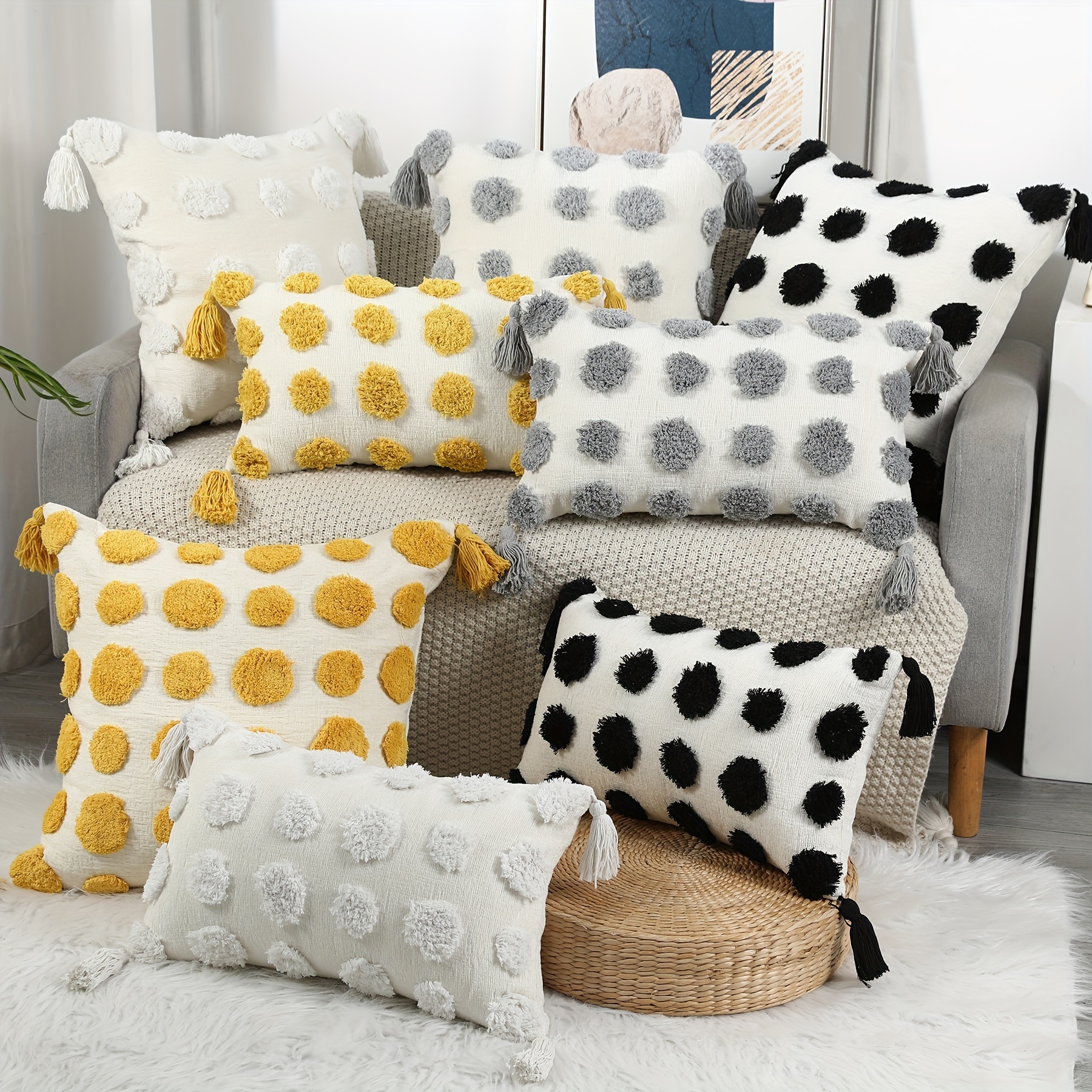 2pcs Houndstooth Chair Cushion Set, Modern Style, Includes 1 Chair Cushion  And 1 Pillowcase Without Filling, For Summer Office Use