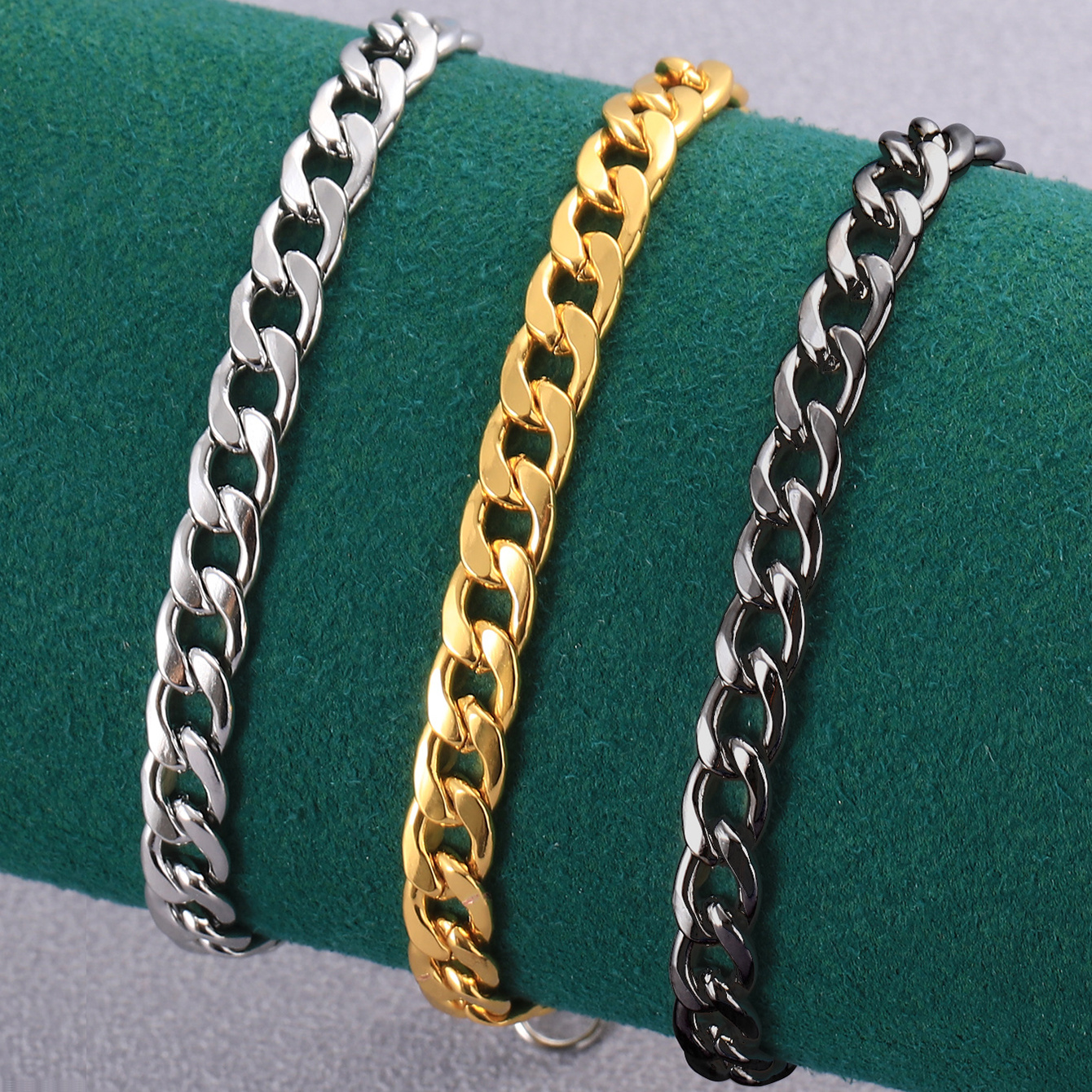 Vnox 6mm Box Chain Bracelets for Men, Basic Punk Stainless Steel Links  Wristband, Casual Male Jewelry